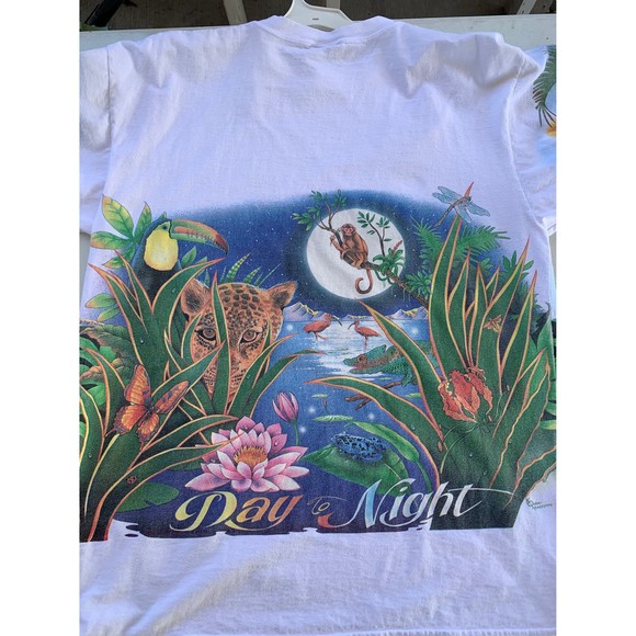 Vintage 90s Caribbean Soul Day to Night All over print T-shirt Size XL - Picture 7 of 9